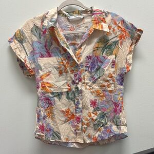 Mango Multicolor Floral Blouse